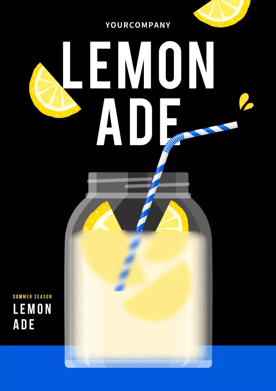 Black Modern Lemonade Advertisement Poster