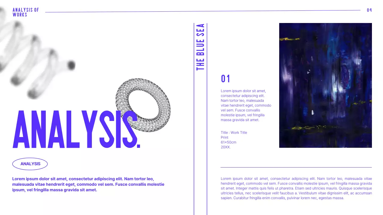 파란색의 타이포를 활용한 3D 모형기반 예술가 인물소개서