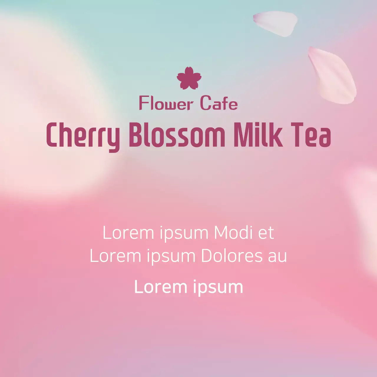 Spanduk Promosi Minuman Elegan Berwarna Pink