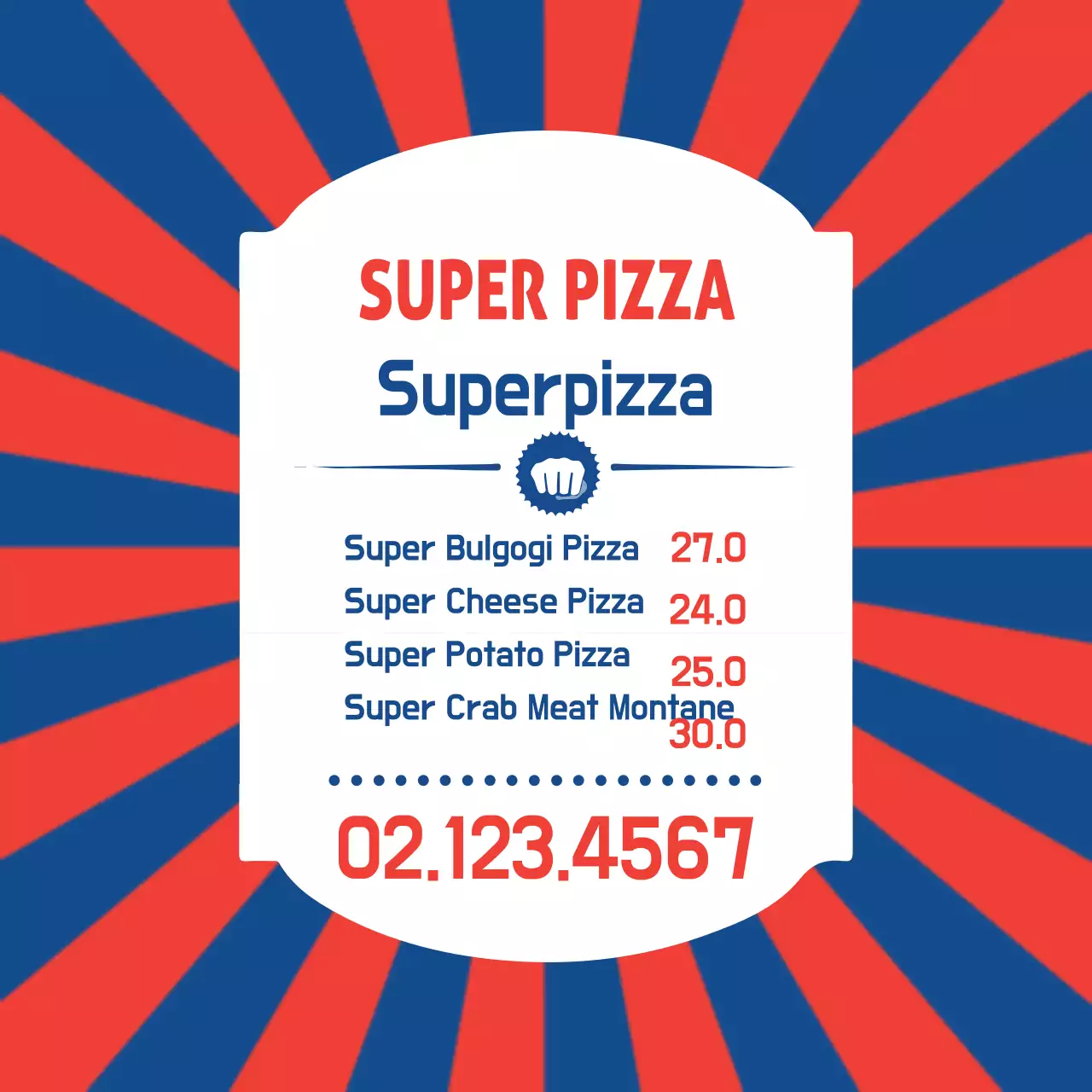 Red Retro Pizza Menu Banner