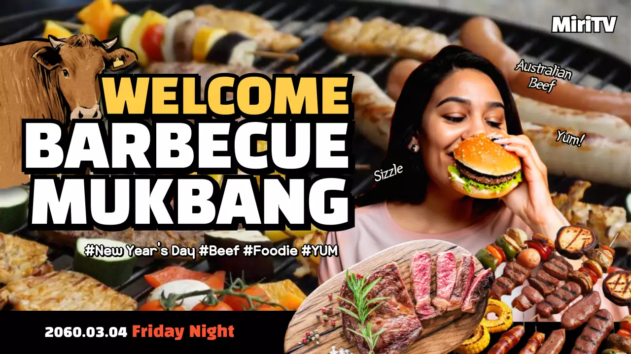 Yellow Trendy Barbecue Advertisement YouTube Thumbnail