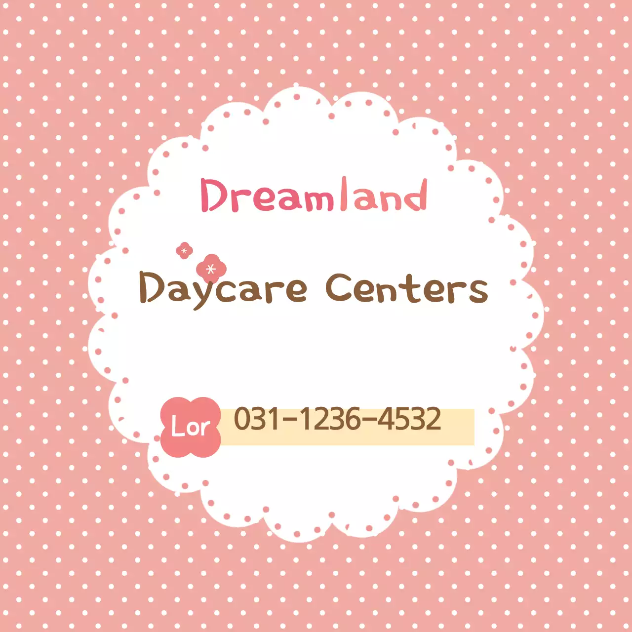 Spanduk Pengumuman Penitipan Anak Sederhana Berwarna Pink