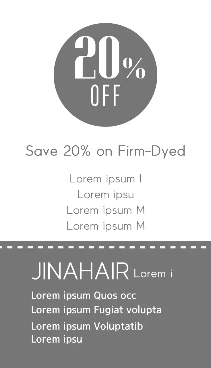 Cartão de visita promocional de cabelo elegante cinza