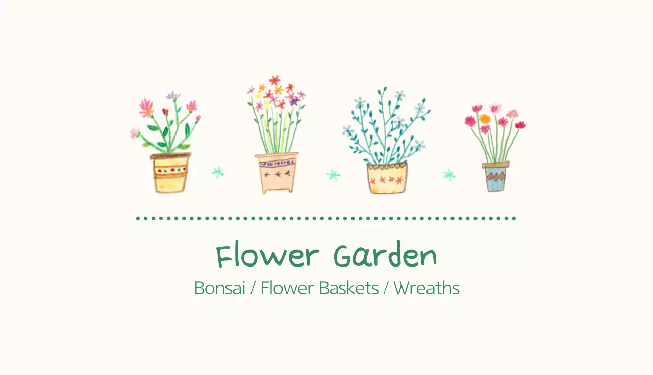 Beige Minimal Flower Business Card