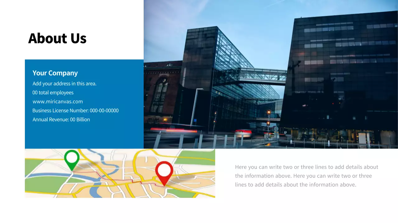 A simple blue-and-white company cover letter