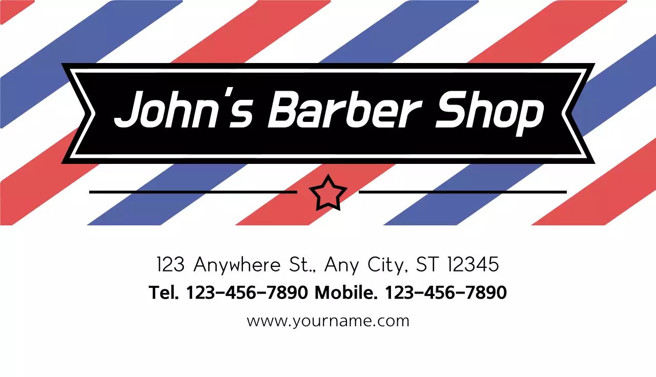 Red Classic Barber Advertisement Business Card