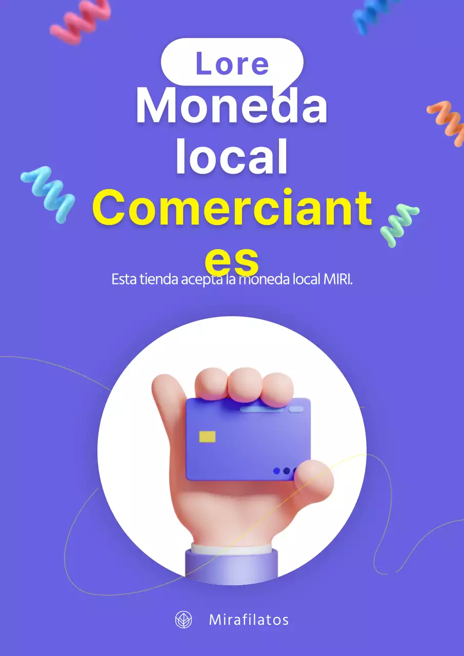 Púrpura y amarillo ilustración 3D de la moneda local guía del comerciante