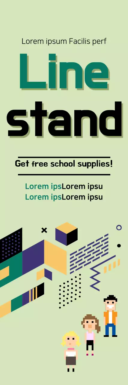 Banner de promoção escolar retrô Mint