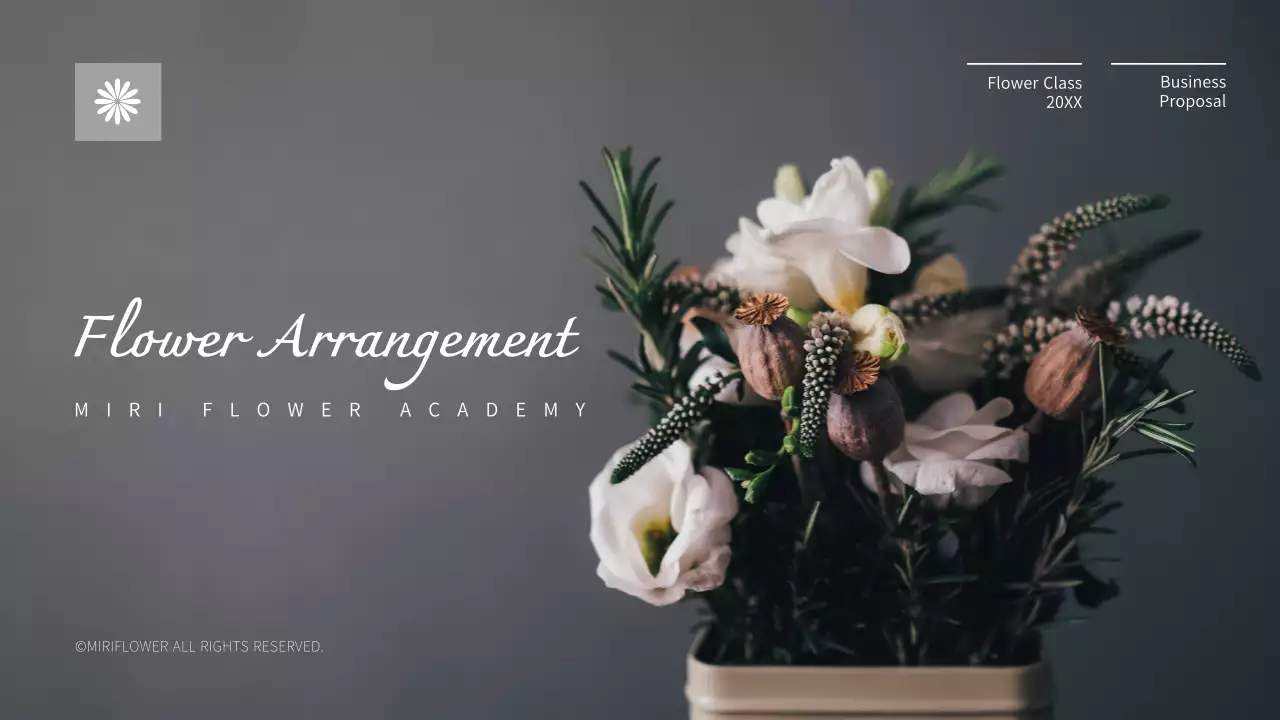 Grey Elegant Flower Proposal Presentation