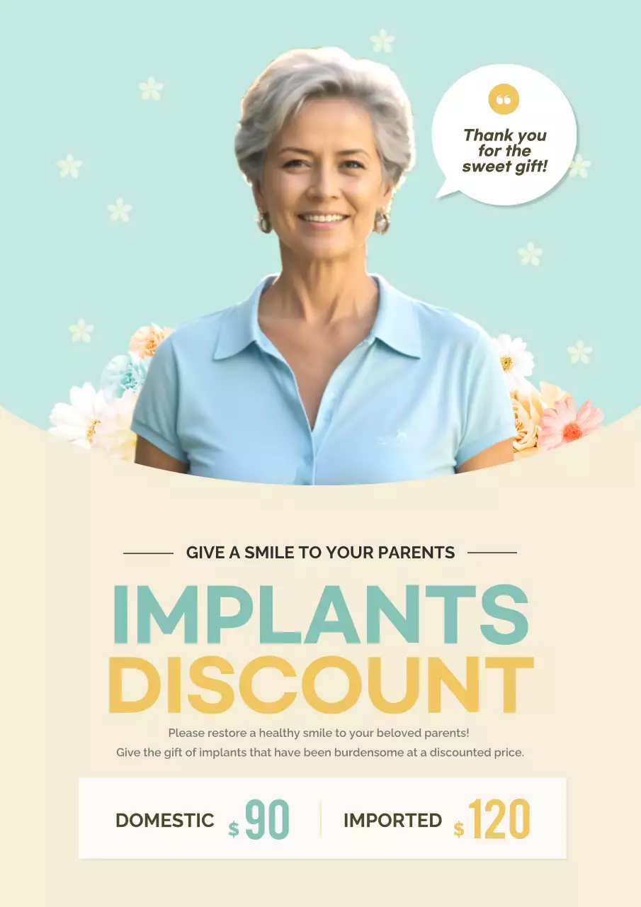 Beige Simple Dental Promotion Poster