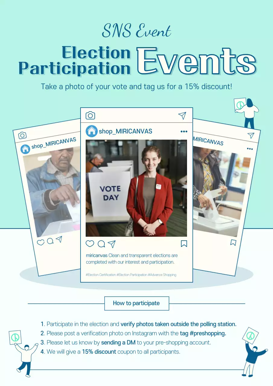 Teal Modern Election Promotion Poster