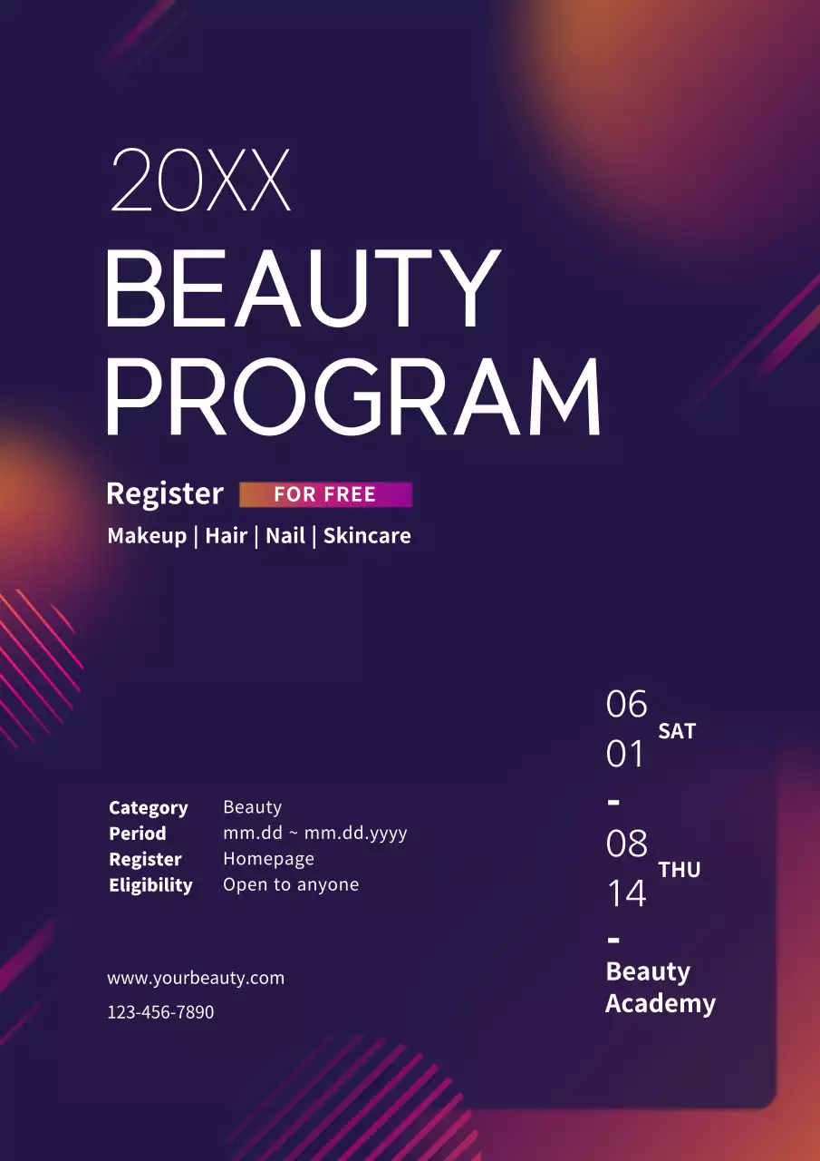 Purple Modern Beauty Event Poster