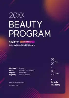 Purple Modern Beauty Event Poster