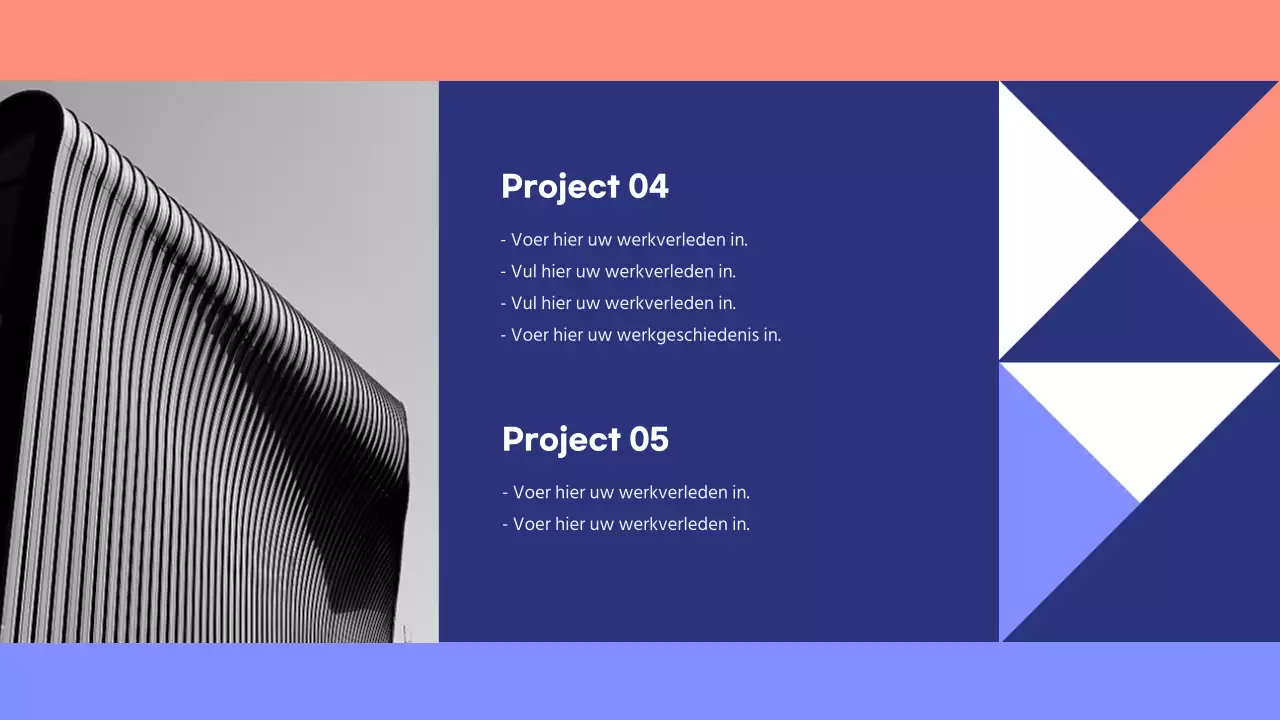 Blauw en oranje tinten geometrische vormen patroon ontwerp stijl presentatie geometrische minimale