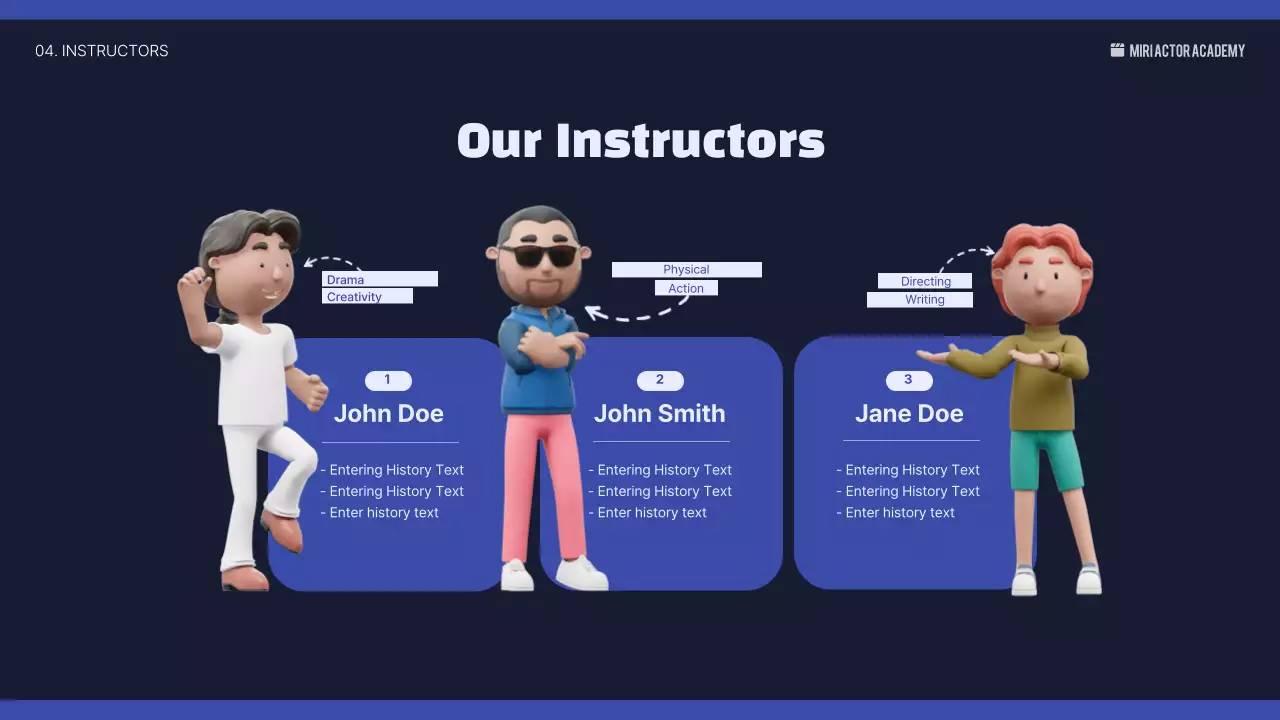 블루 모던 연기 가이드 프레젠테이션