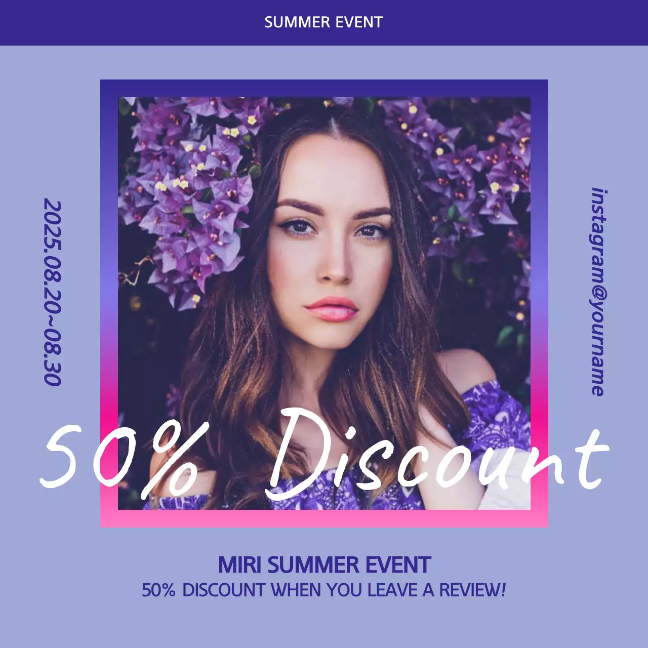 Purple Trendy Summer Promotion Instagram Post