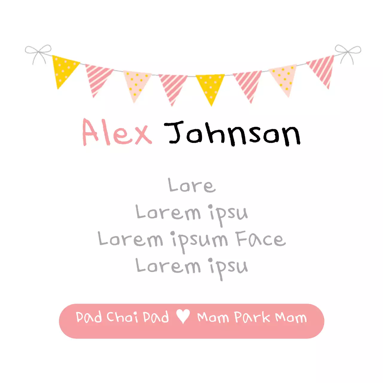 Yellow Simple Name Card Invitation Banner