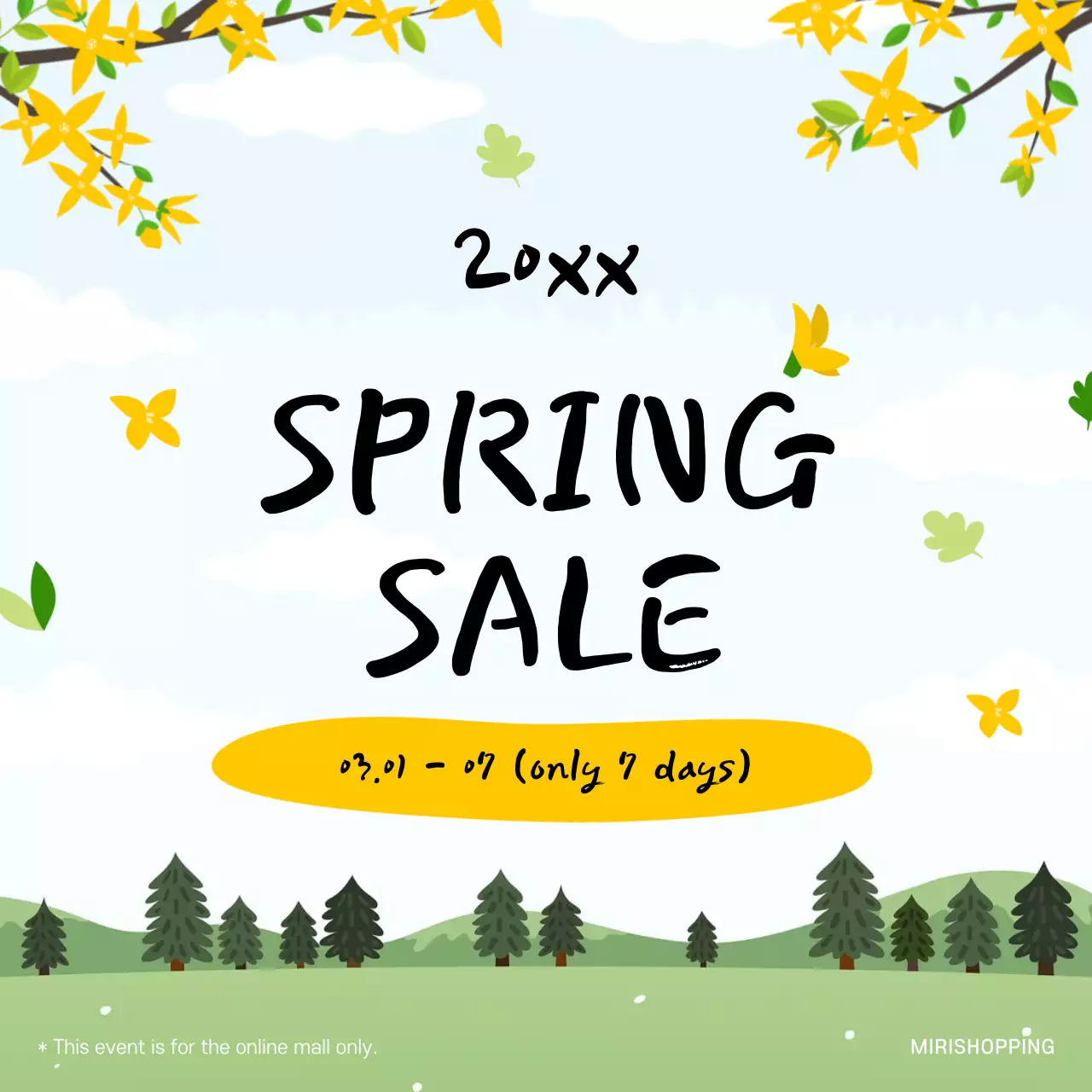 Yellow Simple Spring Promotion Social Media Post