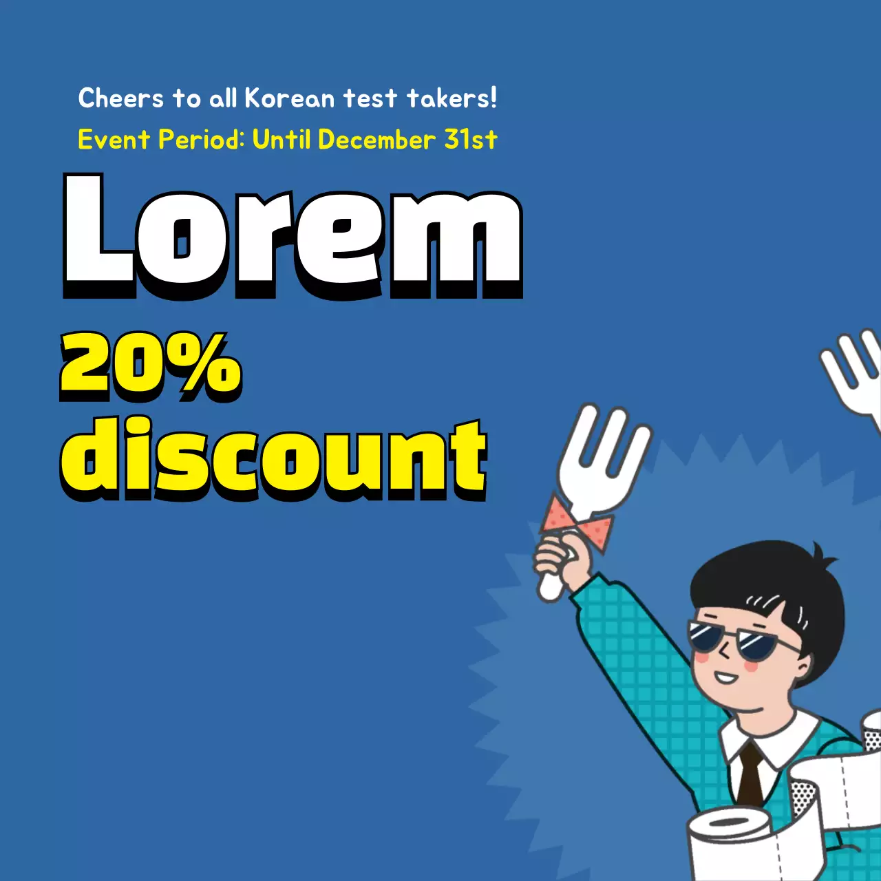 Blue Trendy Discount Promotion Banner