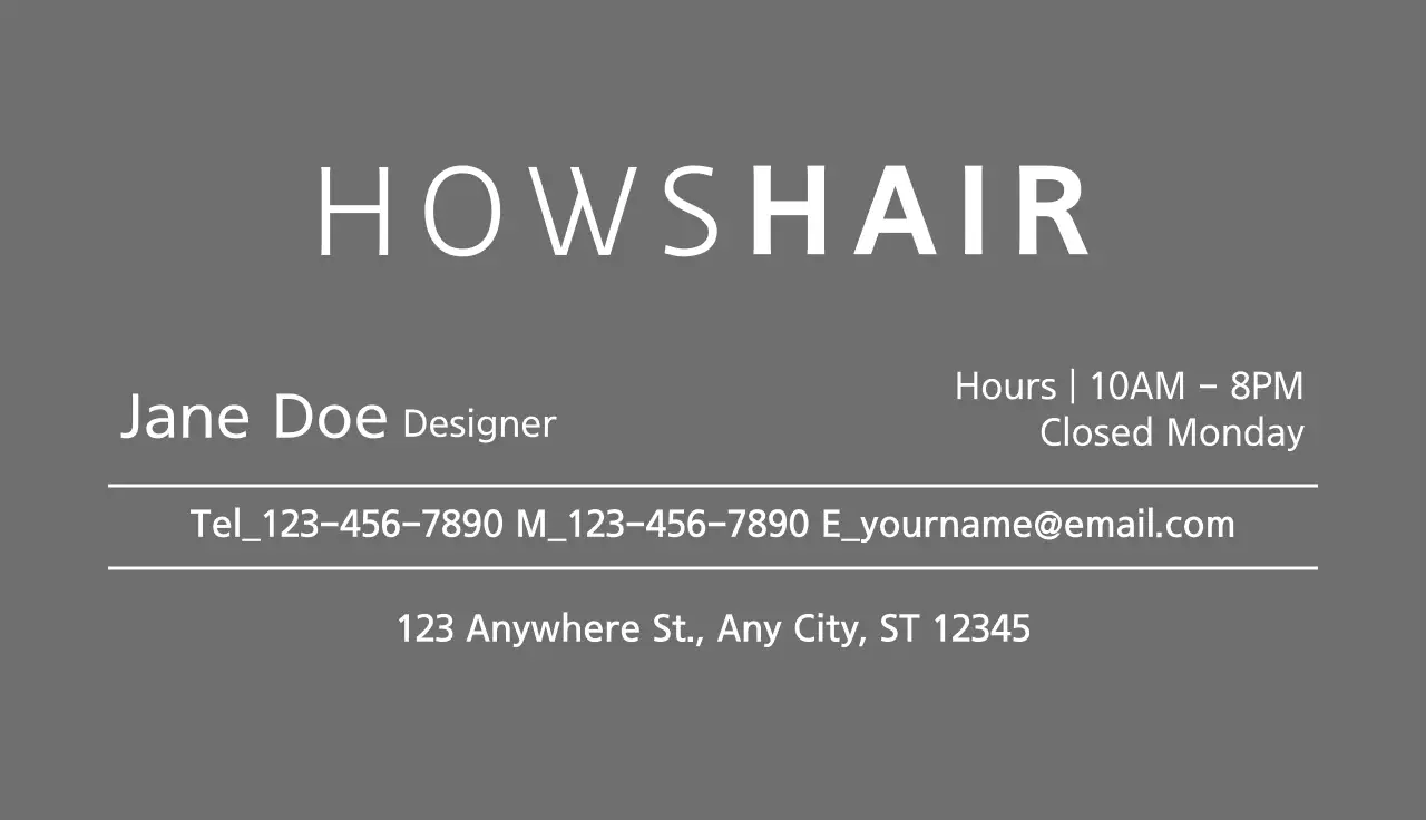 Grey Geometric Hair Promotion Business Card