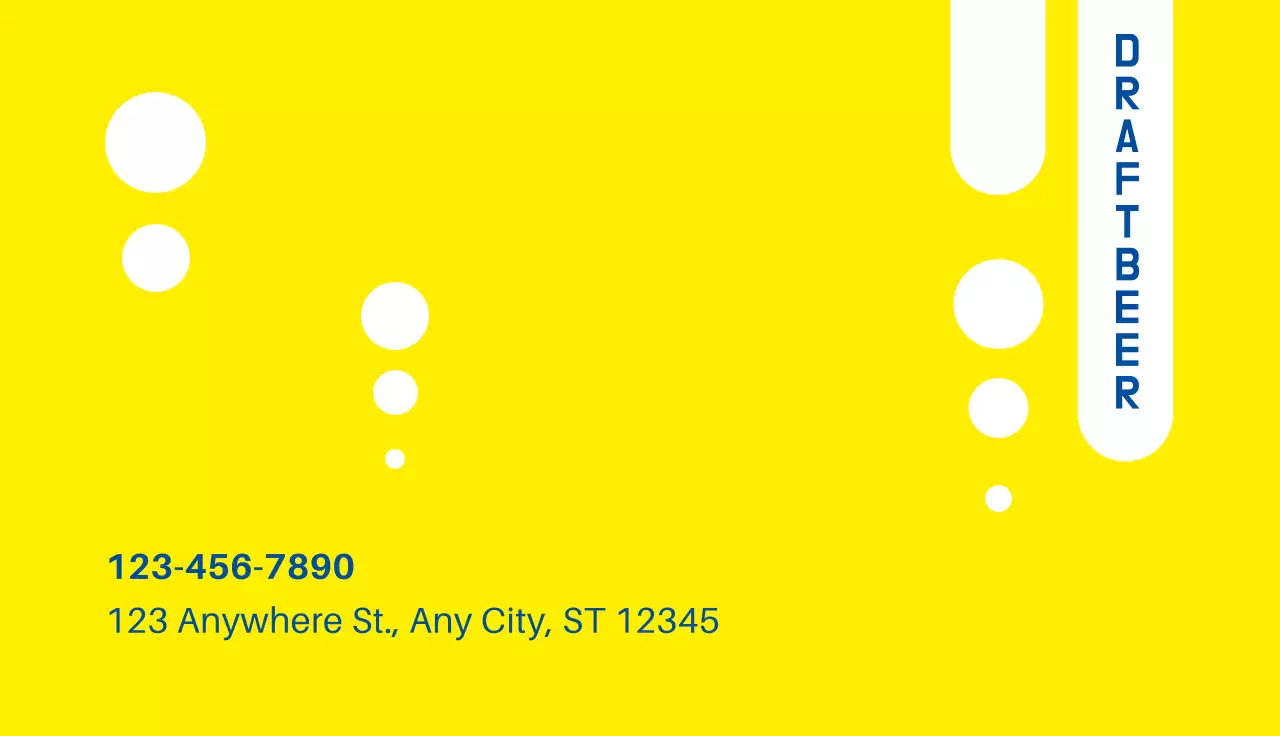 Yellow Simple Beer Promotion Business Card