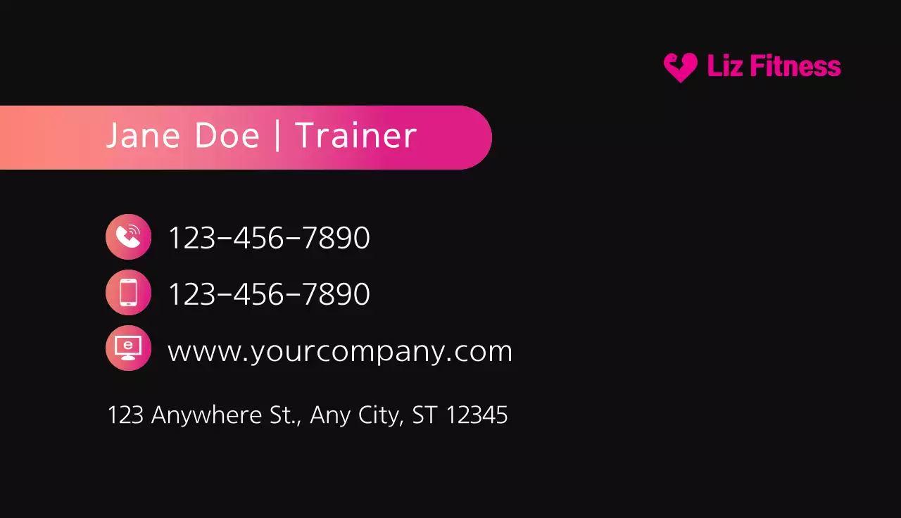 Black Modern Fitness Advertisement Business Card