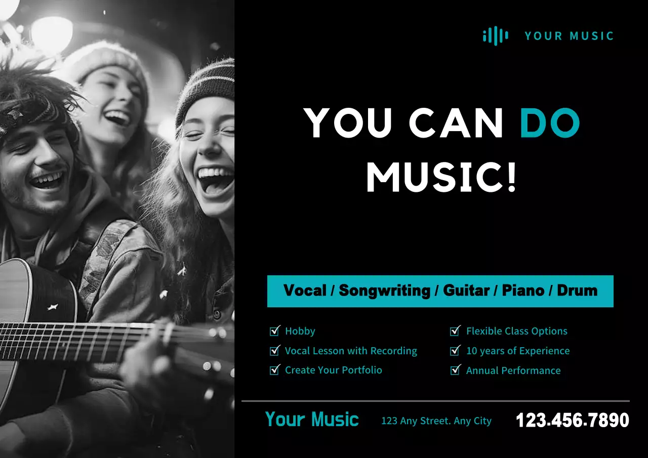 Black Modern Music Promotion Poster