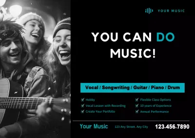 Black Modern Music Promotion Poster