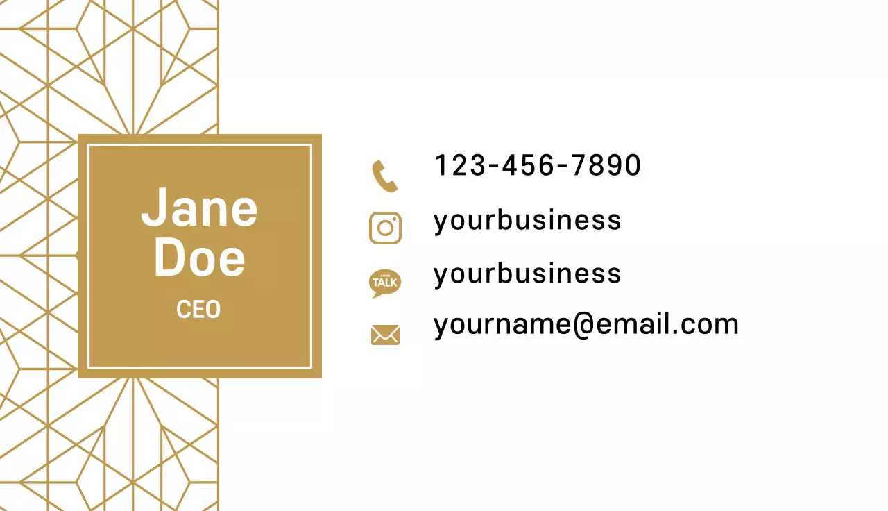 Gold Geometric Business Card
