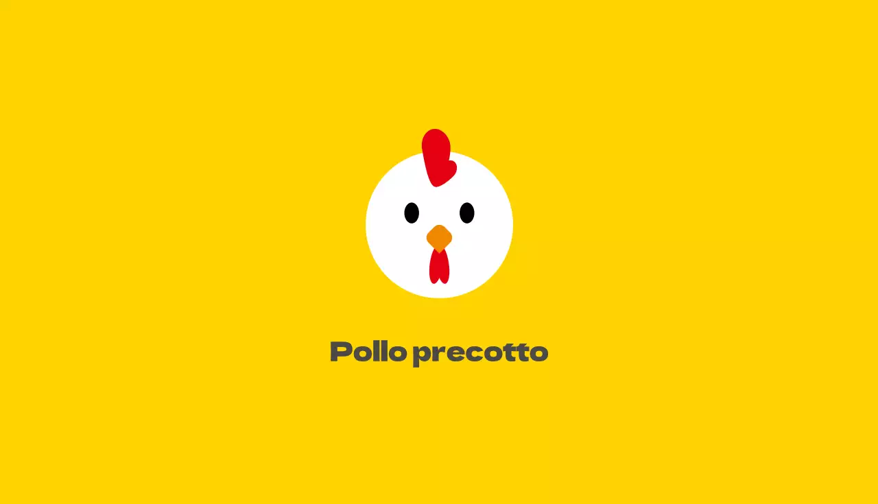 Biglietto da visita illustrato di pollo rosso e giallo