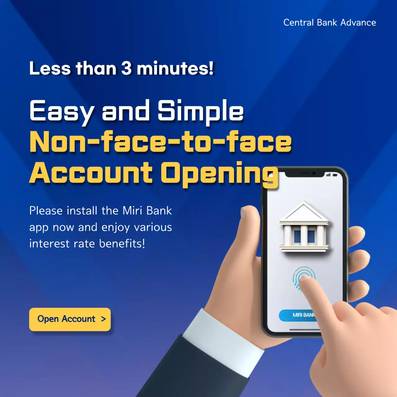 Posting Media Sosial Promosi Perbankan Modern Biru