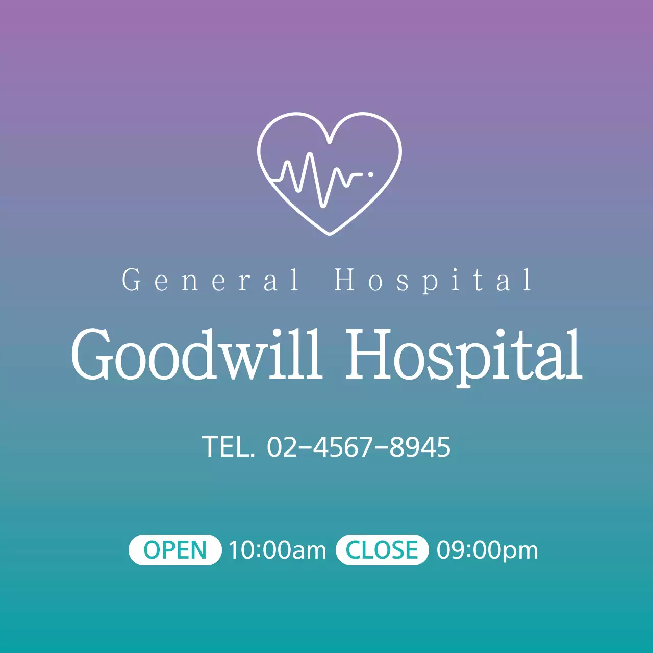 Purple Minimal Hospital Announcement Banner