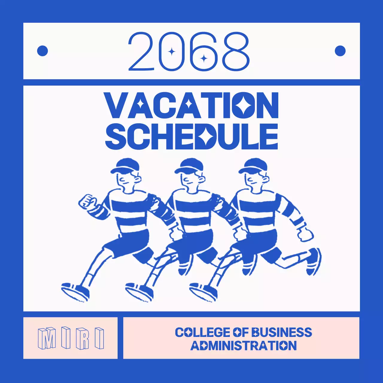 블루 레트로 휴가 일정 플래너 소셜 미디어 게시물