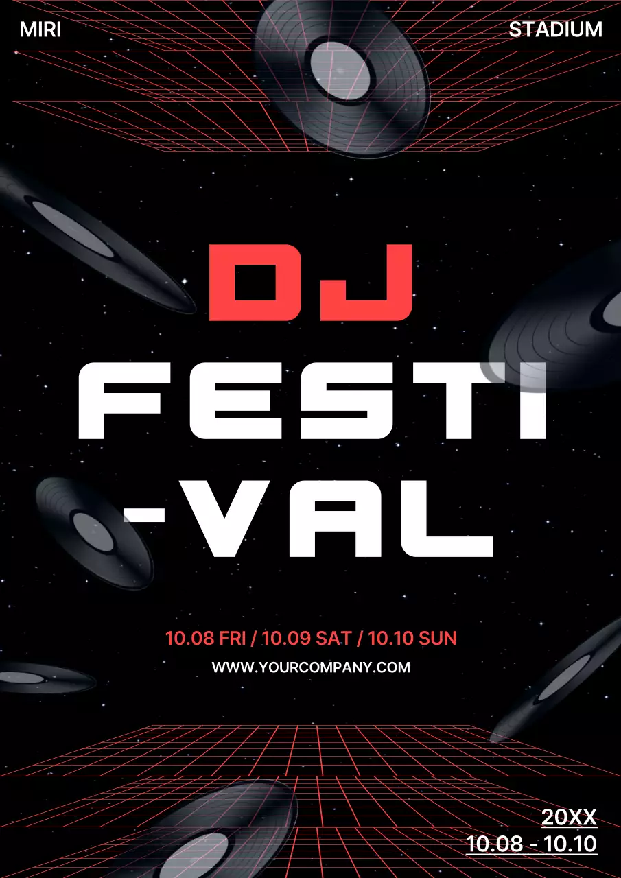 블랙 레트로 뮤직 이벤트 포스터