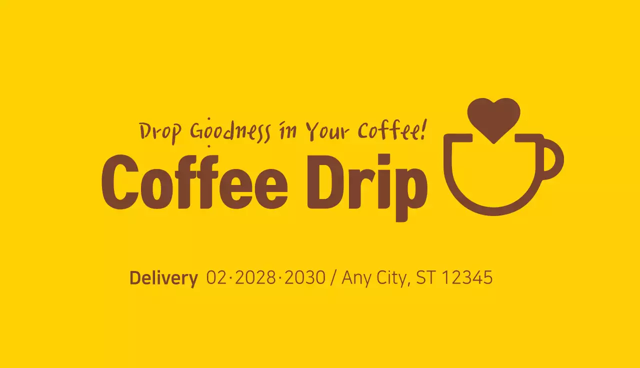 Yellow Minimal Coffee Promotion Business Card
