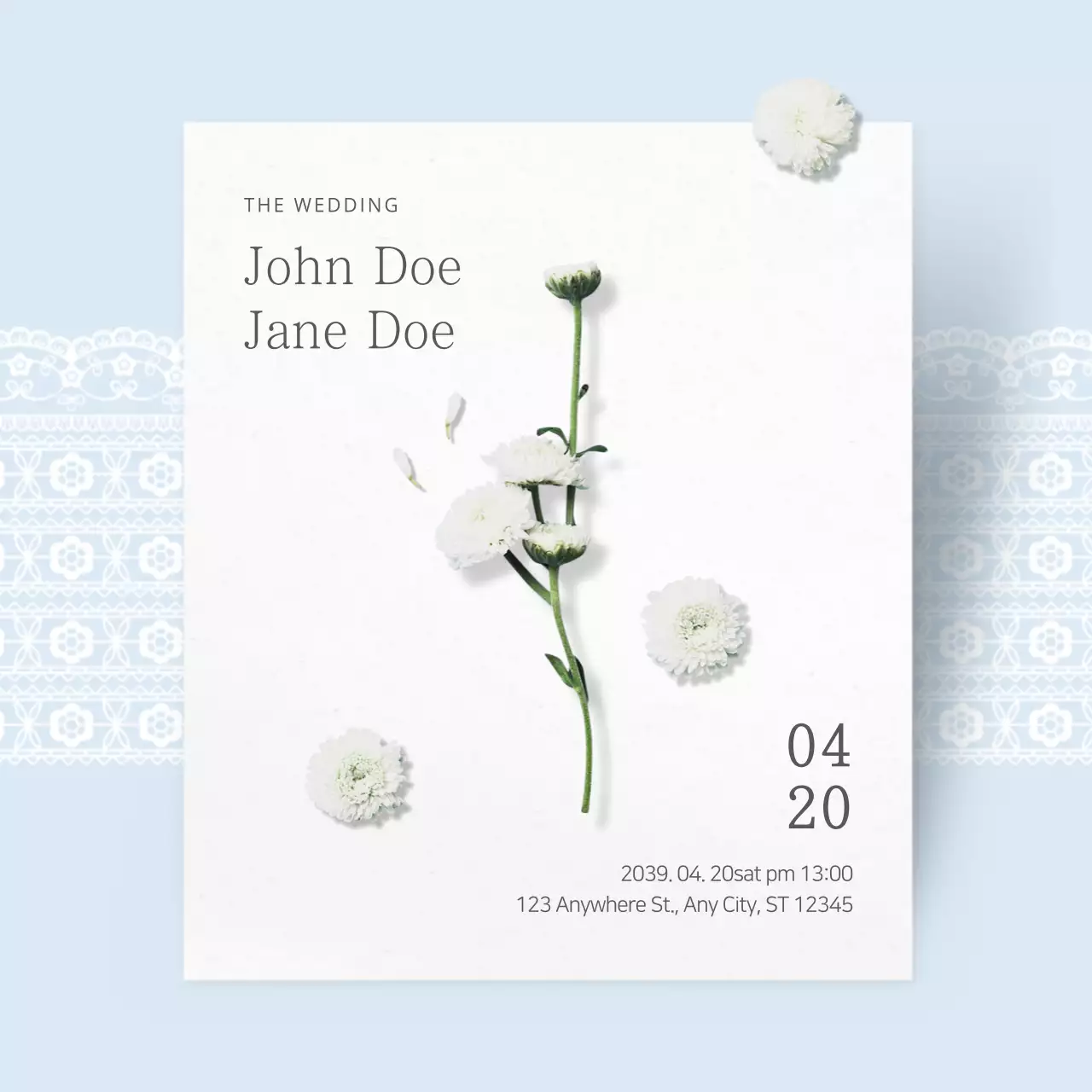 White Minimalist Wedding Invitation Instagram Post
