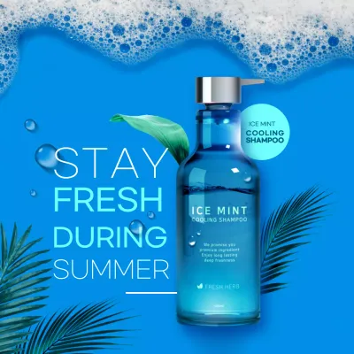 Blue Modern Shampoo Promotion Social Media Post