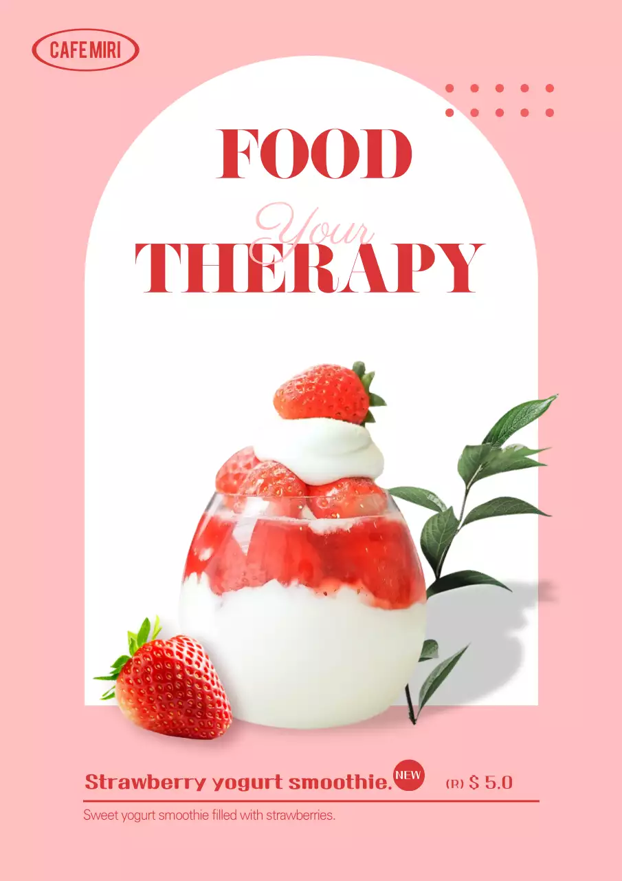 Strawberry yogurt with a pink, soft touch webposter