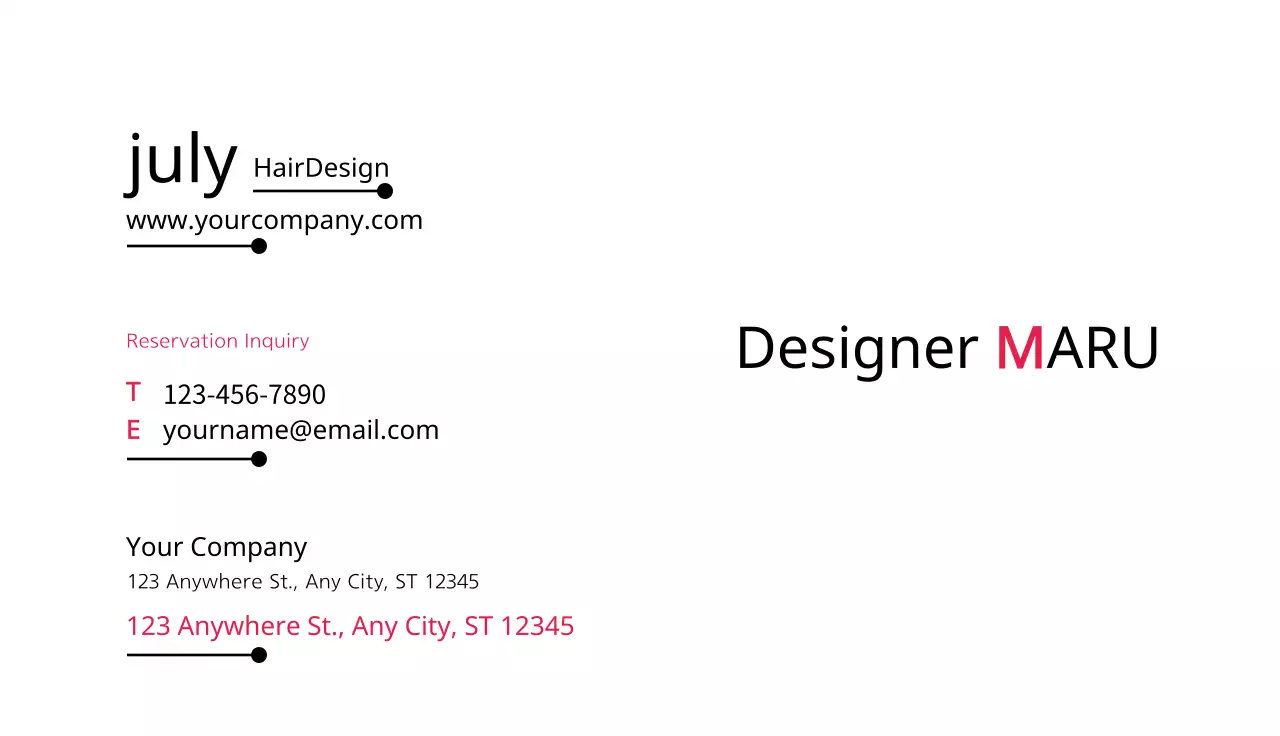 Black Minimal Hair Business Card