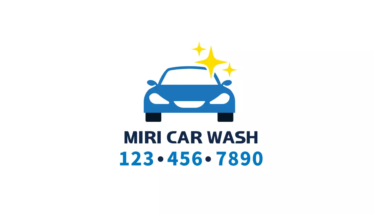 Blue Clean Car Wash Promotion Business Card