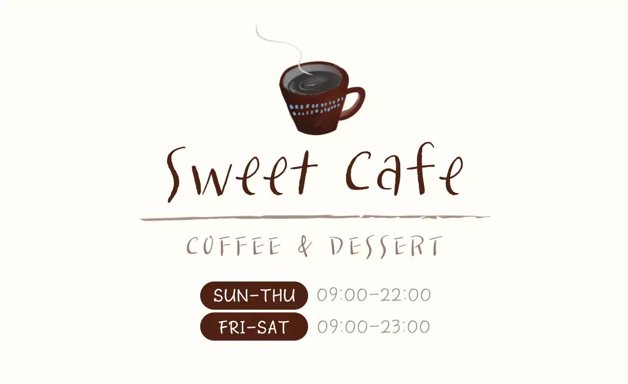 Spanduk Promosi Kafe Sederhana Warna Coklat