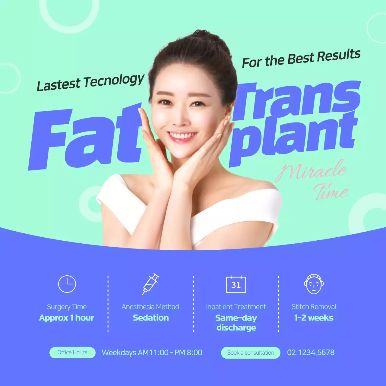 Blue Trendy Skincare Promotion Instagram Post