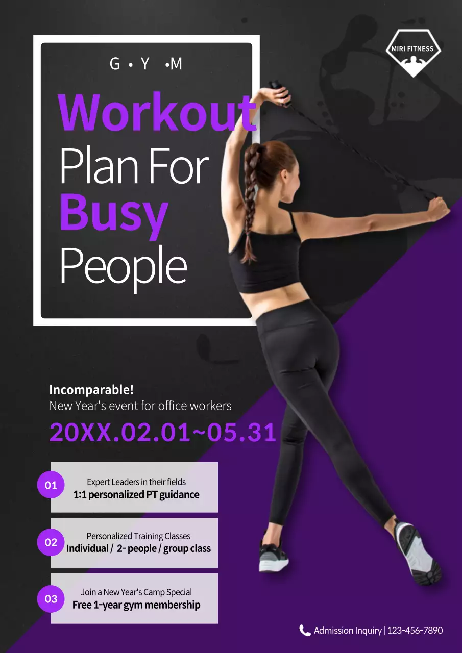 Black Modern Fitness Promotion Poster
