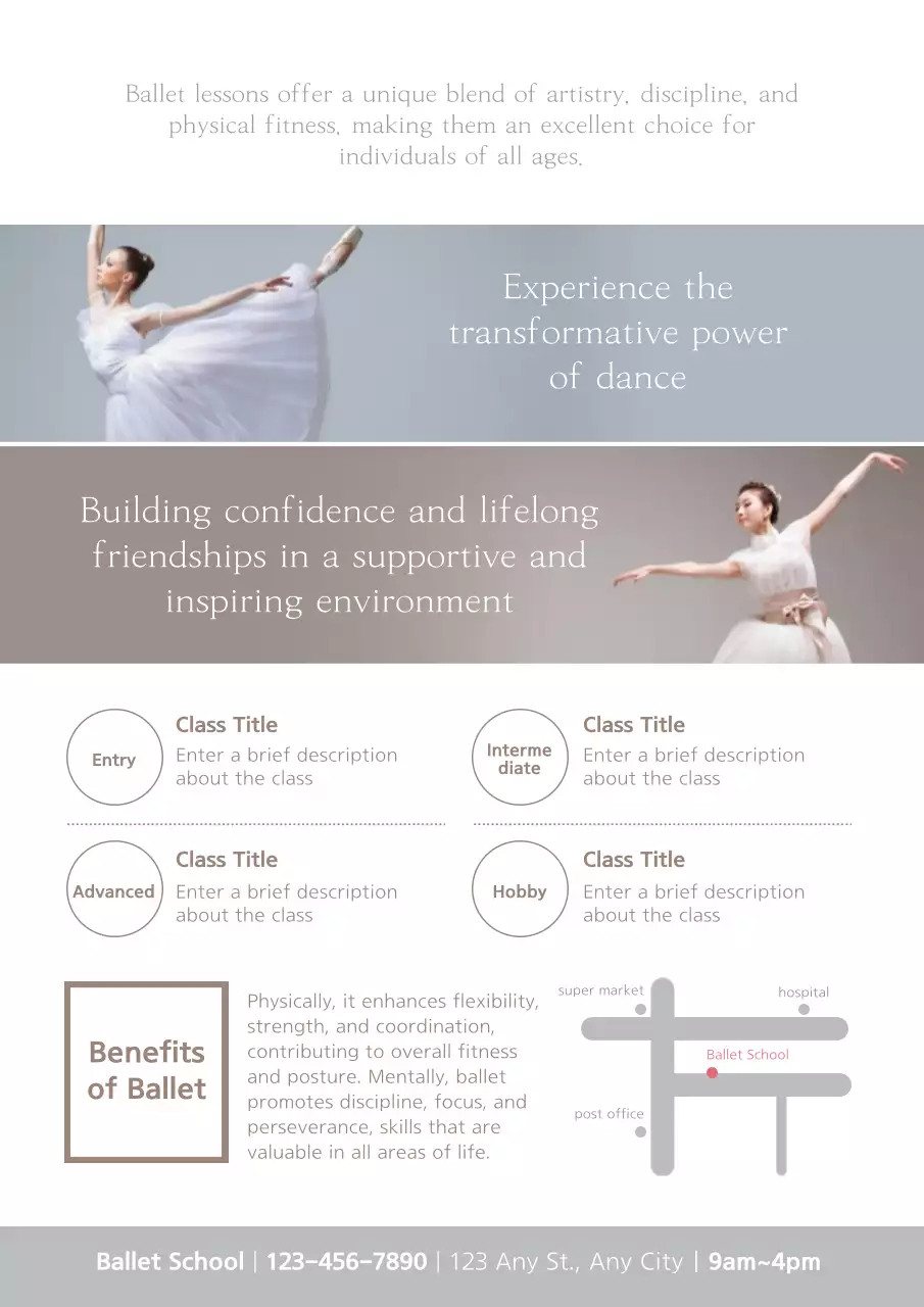 White Elegant Ballet Promotion Poster
