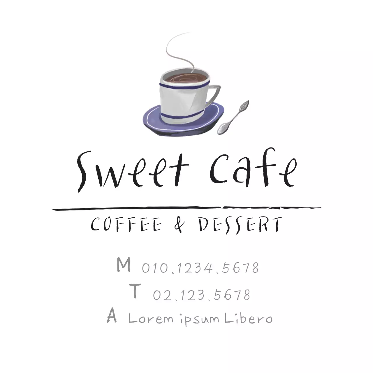 Banner quảng cáo quán cà phê đơn giản màu trắng