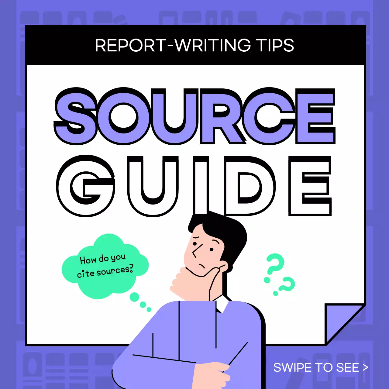 Purple Modern Source Guide Social Media Post