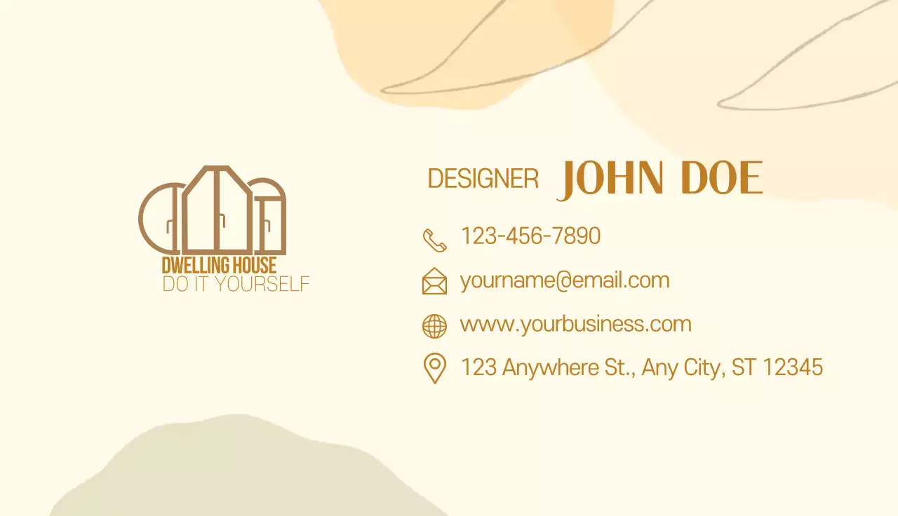 Beige Minimalist Diy Guide Business Card