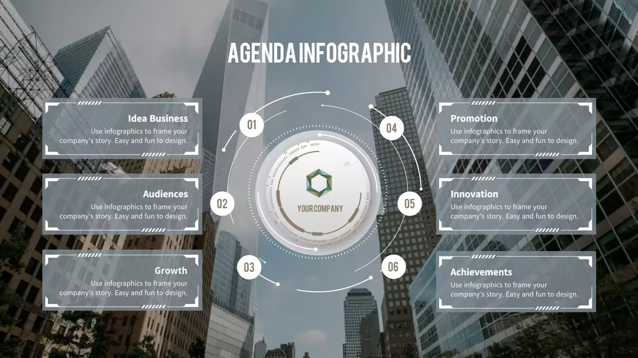 Grey Modern Business Agenda Infographic