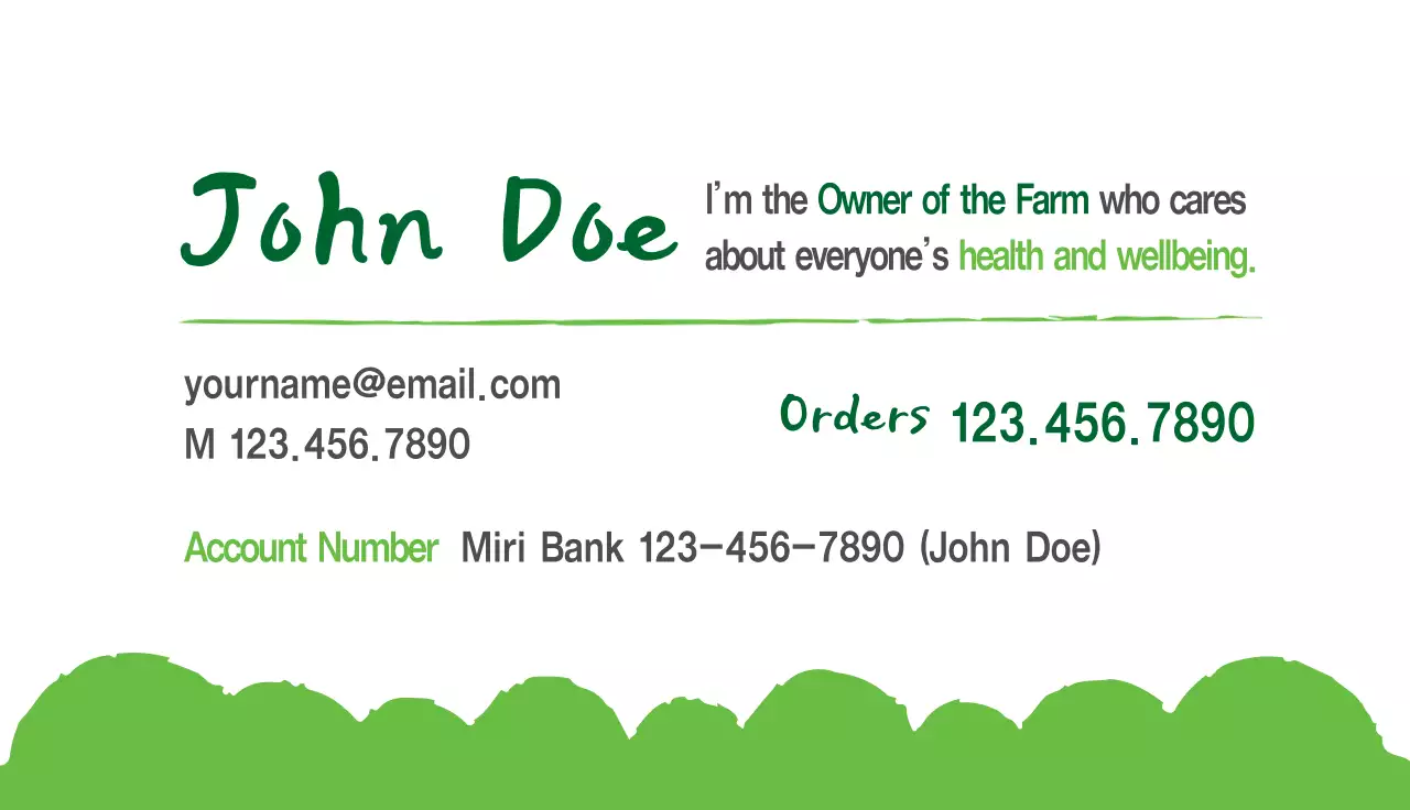 Green Rustic Farm Business Card