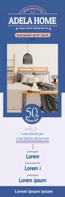 Banner de promoção de casa moderna azul